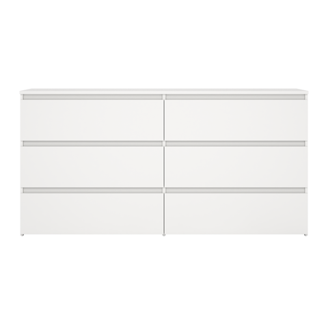 Maise commode 70x138x41 cm avec 6 tiroirs en blanc