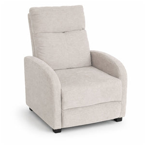 Fauteuil Silas en beige avec fonction de basculement et repose-jambes