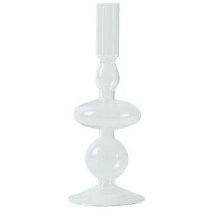 Chicka bougeoir en verre transparent 21 cm
