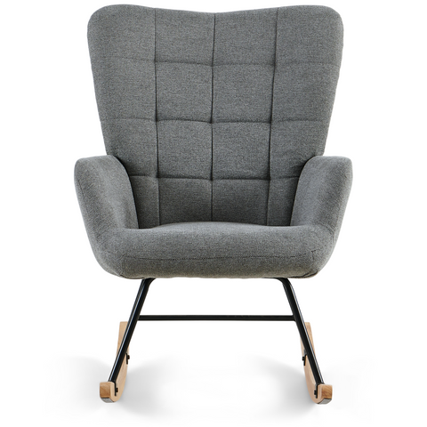 Allison fauteuil à bascule avec accoudoirs - textile gris