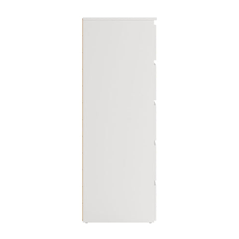 Maise Commode H:114 x L:65 x P:41 cm avec 5 tiroirs en blanc