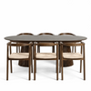Ensemble de table à manger Lewis et Tori avec 6 chaises en chêne fumé