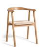 Chaise de salle à manger Tori en chêne avec assise tressée