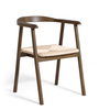 Chaise de salle à manger Tori en chêne fumé avec assise tressée