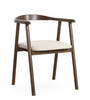 Jocelyn - Chaise de salle à manger en chêne fumé avec assise en tissu beige