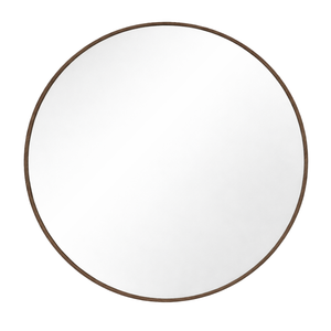 Miroir Ruthy Ø80 cm avec cadre en bois en chêne fumé