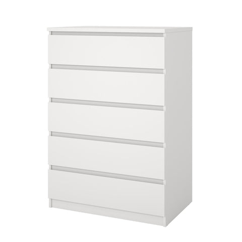Commode Naia 5 tiroirs blanc H : 111.3 x L : 77 x P : 50 cm
