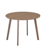 Table à manger ronde Vinnie à rallonges 100/140/180 cm, aspect chêne fumé - 2 rallonges incluses