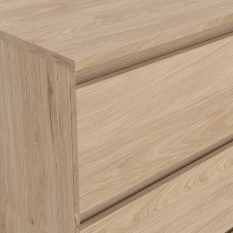 Maise commode H:70 x L:138 x L:41 cm avec 6 tiroirs en aspect chêne