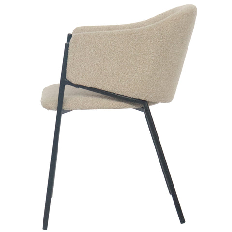 Chaise de salle à manger Carolina en bouclé beige