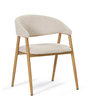 Chaise de salle à manger Ebba - Textile beige avec pieds en aspect chêne