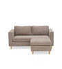 Canapé-chaise longue Hildur 2 places, couleur sable