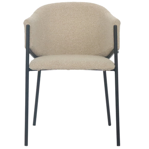 Chaise de salle à manger Carolina en bouclé beige