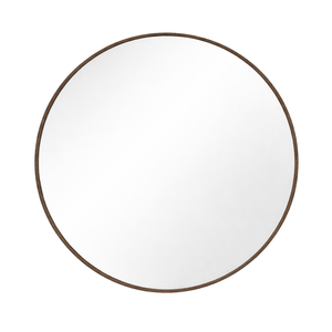 Miroir Ruthy Ø60 cm avec cadre en bois en chêne fumé