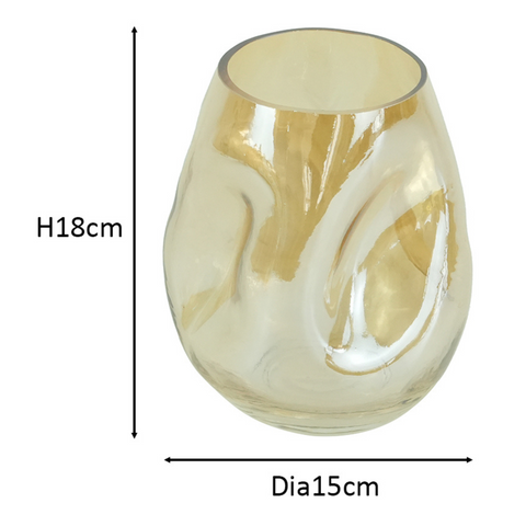 Joy verre vase fumé 18 cm