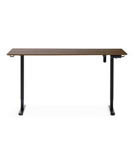 Bureau réglable en hauteur Damian 160x80 cm bureau en placage chêne fumé