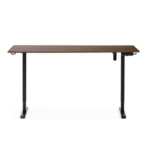Bureau réglable en hauteur Damian 160x80 cm bureau en placage chêne fumé