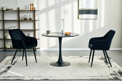 Carlo - Chaise de salle à manger en velours noir