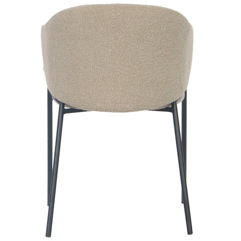 Chaise de salle à manger Carolina en bouclé beige