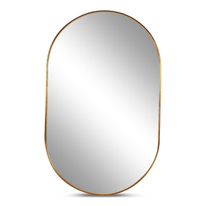 Miroir ovale Linda avec cadre laiton/doré 50x80 cm