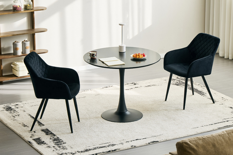 Carlo - Chaise de salle à manger en velours noir