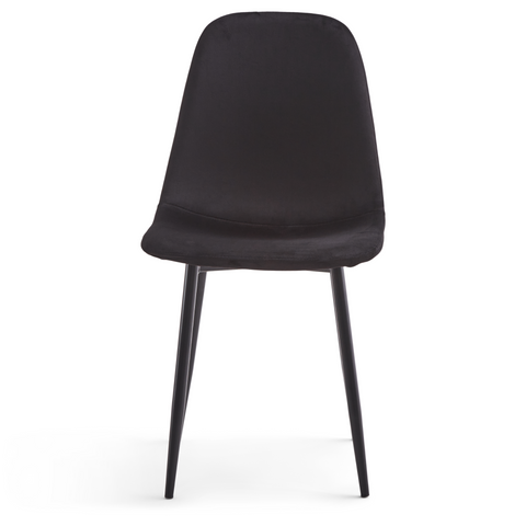 Anna - Chaise de salle à manger rembourrée en velours noir