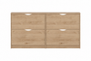 Armoire à chaussures Livo - aspect chêne avec 4 portes