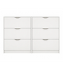 Armoire à chaussures Livo - blanche avec 6 portes
