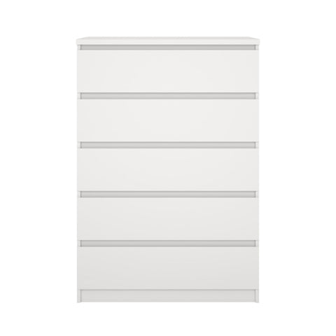 Commode Naia 5 tiroirs blanc H : 111.3 x L : 77 x P : 50 cm