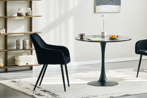 Carlo - Chaise de salle à manger en velours noir