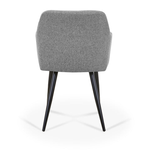 Jenna - Chaise de salle à manger en tissu gris avec pieds noirs