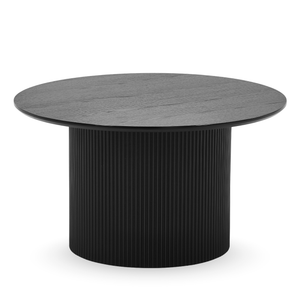 Table basse Martina en mélamine noire Ø80 cm