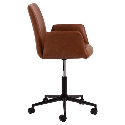 Naya Chaise de bureau avec accoudoirs et pivotante en marron