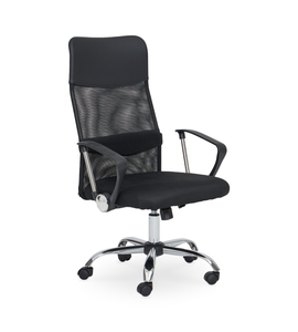 Chaise de bureau Viktor avec accoudoirs, en maille noire et chrome
