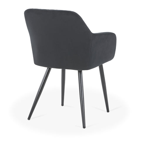 Carlo - Chaise de salle à manger en velours noir