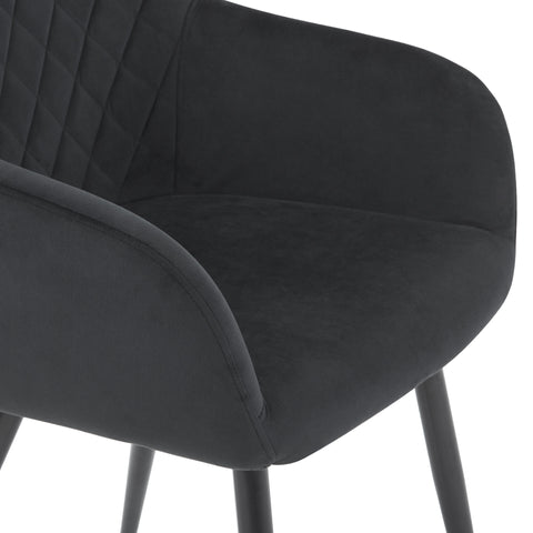 Carlo - Chaise de salle à manger en velours noir