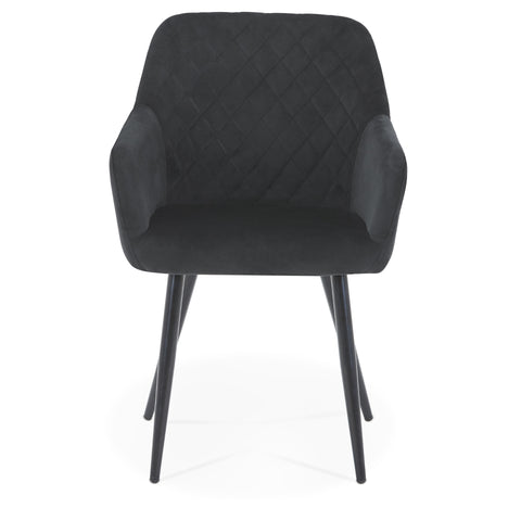 Carlo - Chaise de salle à manger en velours noir
