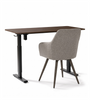 Table à hauteur réglable Damian 115 x 60 cm, chêne fumé + chaise de bureau Carlo