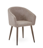 Noma - Chaise de salle à manger couleur sable avec pieds aspect chêne fumé
