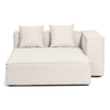 Module de chaise longue Hailey (côté droit) en beige : L : 147 x P : 148 x H : 65 cm