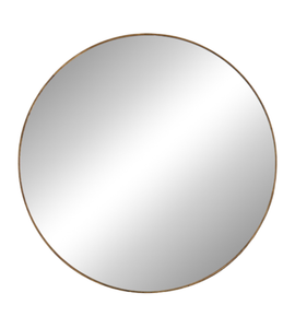 Miroir Ruthy Ø80 cm avec cadre en bois en chêne fumé