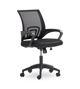 Chaise de bureau Lucas en maille noire/noire