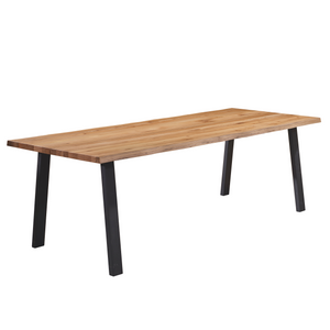 Molly - Table 200 x 95 cm en chêne naturel huilé avec pieds en A (Préparé pour des rallonges)