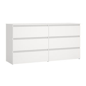 Maise commode 70x138x41 cm avec 6 tiroirs en blanc