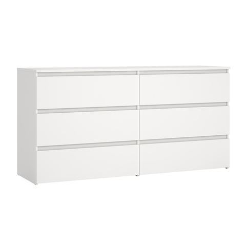 Maise commode 70x138x41 cm avec 6 tiroirs en blanc