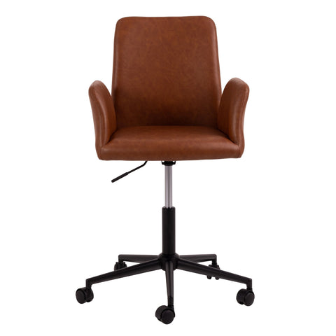 Naya Chaise de bureau avec accoudoirs et pivotante en marron