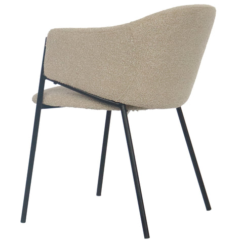 Chaise de salle à manger Carolina en bouclé beige