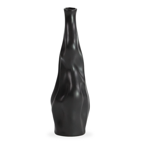 Alva - Vase en céramique noire 25 cm