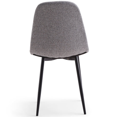 Anna - Chaise de salle à manger en tissu gris avec pieds noirs