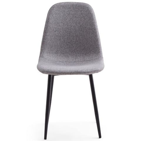Anna - Chaise de salle à manger en tissu gris avec pieds noirs